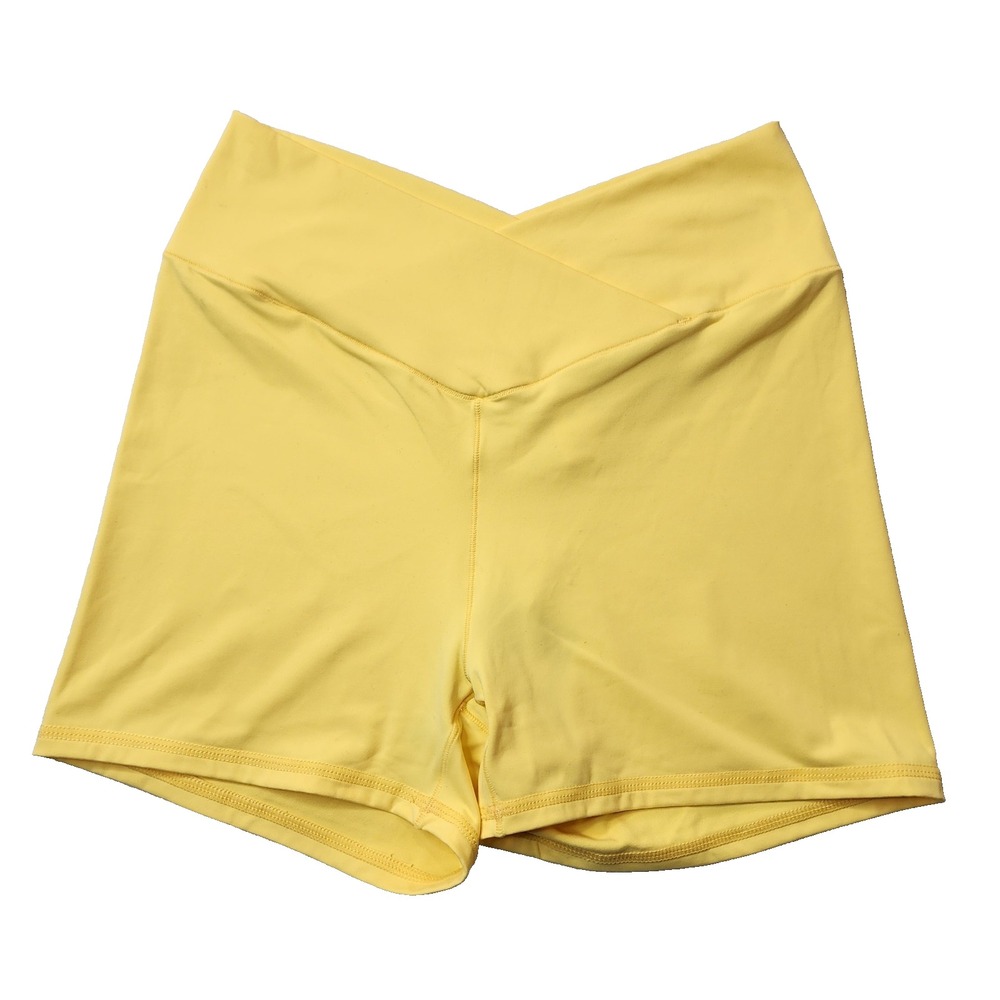 Halara Women Activewear Crossover Shorts Yellow Size M